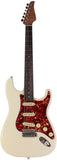 Suhr Select Classic S Guitar, Roasted Flamed Neck, Olympic White, Rosewood
