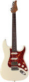 Suhr Select Classic S HSS Guitar, Roasted Flamed Neck, Olympic White, Rosewood