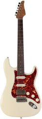Suhr Select Classic S HSS Guitar, Roasted Flamed Neck, Olympic White, Rosewood