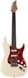 Suhr Select Classic S HSS Guitar, Roasted Flamed Neck, Olympic White, Rosewood