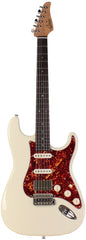 Suhr Select Classic S HSS Guitar, Roasted Flamed Neck, Olympic White, Rosewood