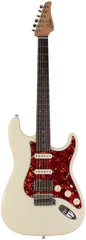 Suhr Select Classic S HSS Guitar, Roasted Flamed Neck, Olympic White, Rosewood