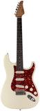 Suhr Select Classic S Guitar, Roasted Flamed Neck, Olympic White, Rosewood