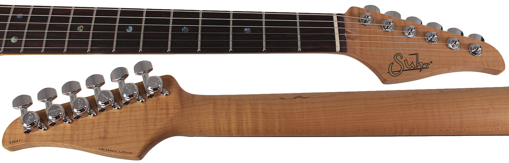 Suhr Select Classic S Guitar, Roasted Flamed Neck, Olympic White