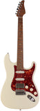 Suhr Select Classic S HSS Guitar, Roasted Flamed Neck, Olympic White, Maple