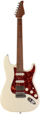 Suhr Select Classic S HSS Guitar, Roasted Flamed Neck, Olympic White, Maple