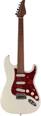 Suhr Select Classic S Guitar, Roasted Flamed Neck, Olympic White, Maple