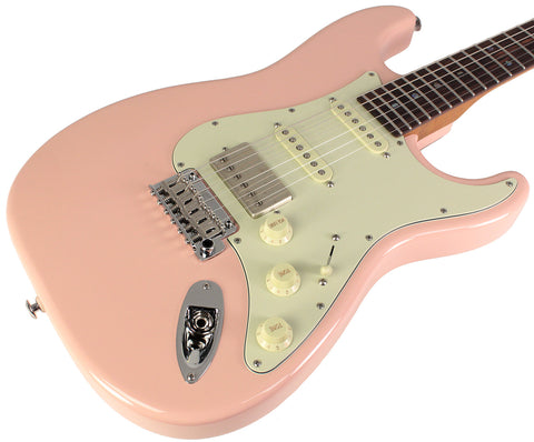 Suhr Select Classic S HSS Guitar, Roasted Flamed Neck, Shell Pink, Rosewood