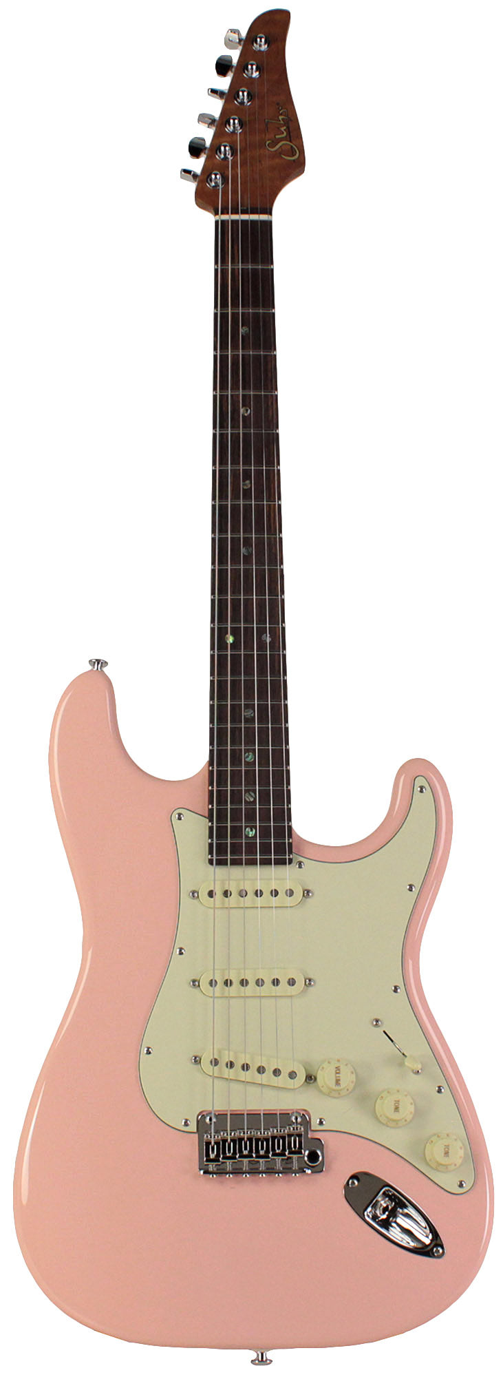 Suhr Select Classic S Guitar, Roasted Flamed Neck, Shell Pink