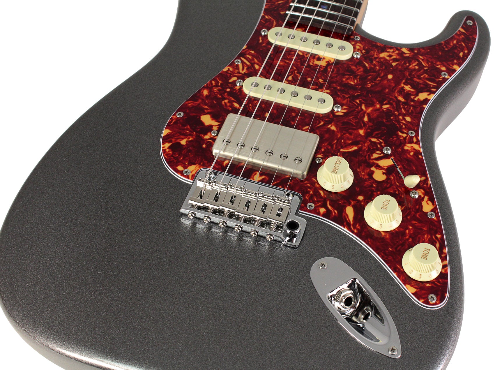 Suhr Select Classic S HSS Guitar, Roasted Flamed Neck, Charcoal