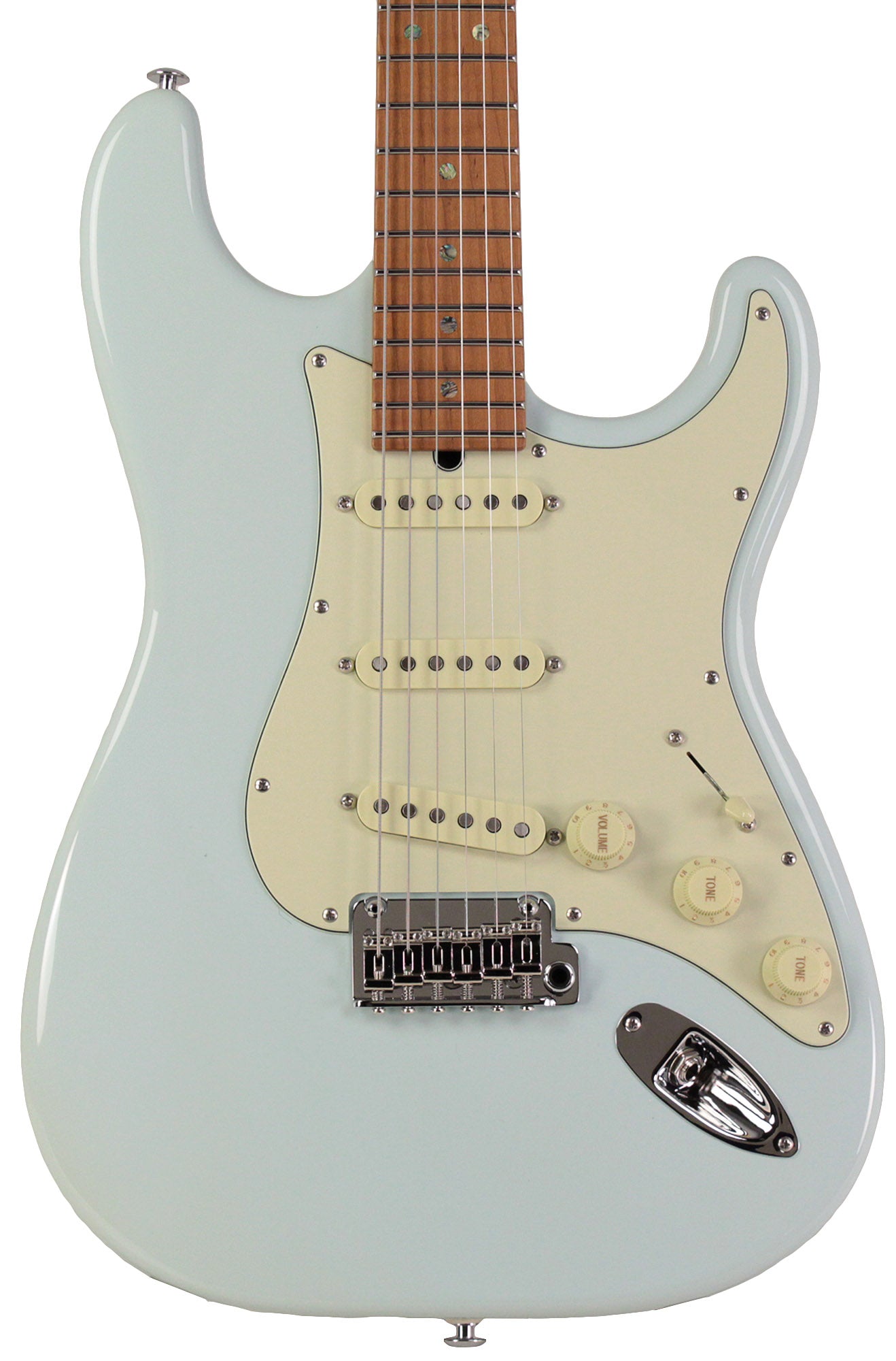 Suhr Select Classic S Guitar, Roasted Flamed Neck, Sonic Blue, Maple ...