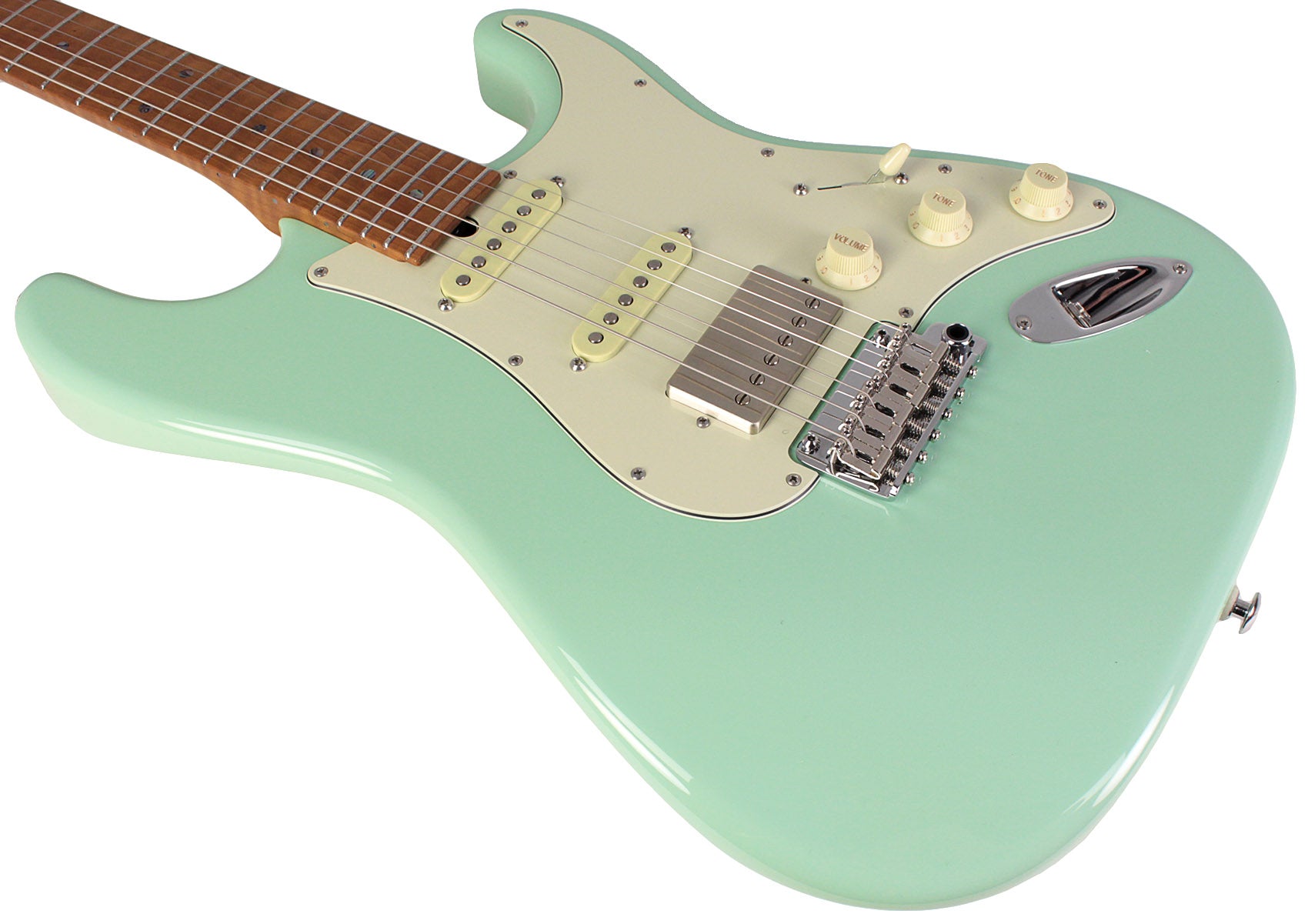 Suhr Select Classic S HSS Guitar, Roasted Flamed Neck, Surf Green