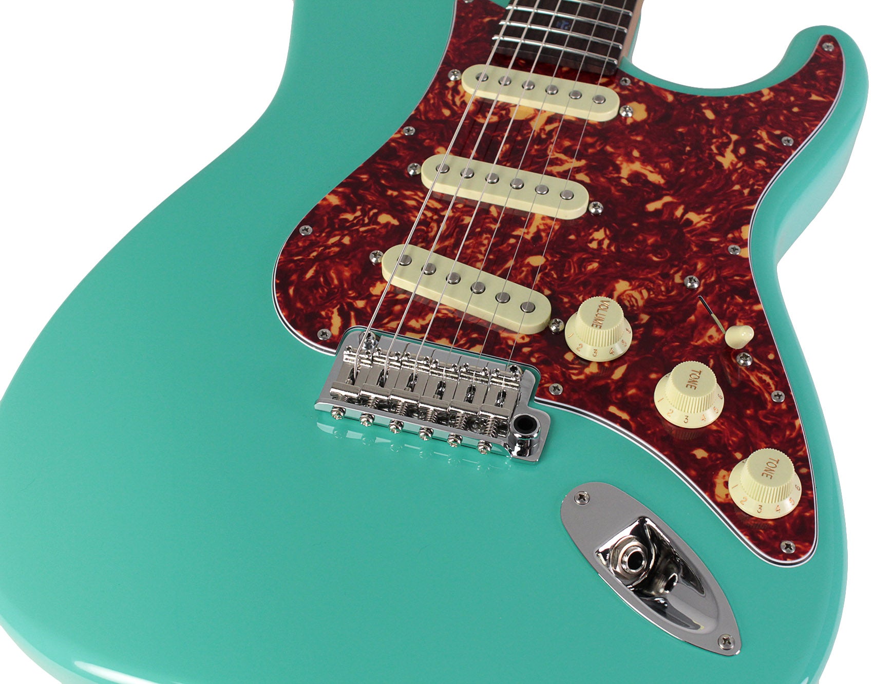 Suhr Select Classic S Guitar, Roasted Flamed Neck, Seafoam Green