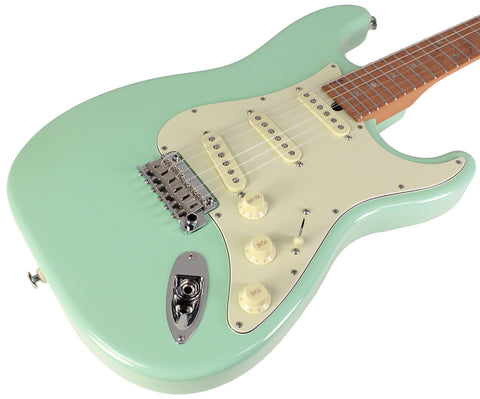 Suhr Select Classic S Guitar, Roasted Flamed Neck, Surf Green, Maple | Humbucker Music Suhr Select Classic S Guitar, Roasted Flamed Neck, Surf Green, Maple | Humbucker Music