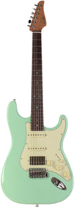 Suhr Select Classic S HSS Guitar, Roasted Flamed Neck, Surf Green, Rosewood