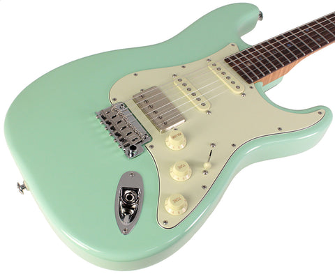 Suhr Select Classic S HSS Guitar, Roasted Flamed Neck, Surf Green, Rosewood
