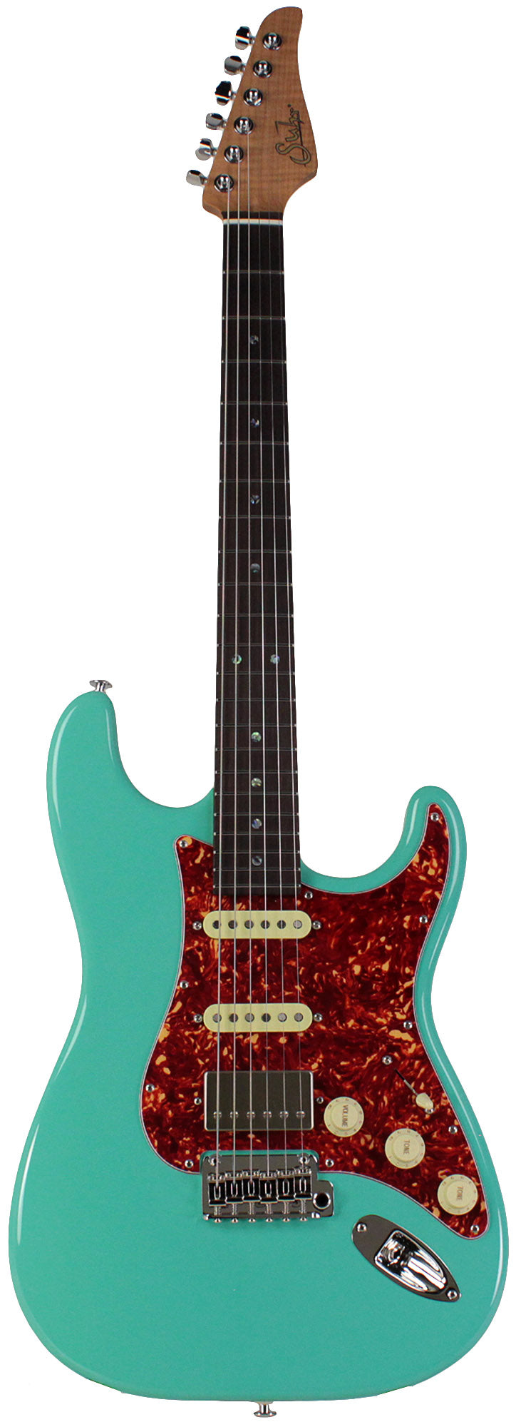 Suhr Select Classic S HSS Guitar, Roasted Flamed Neck, Seafoam
