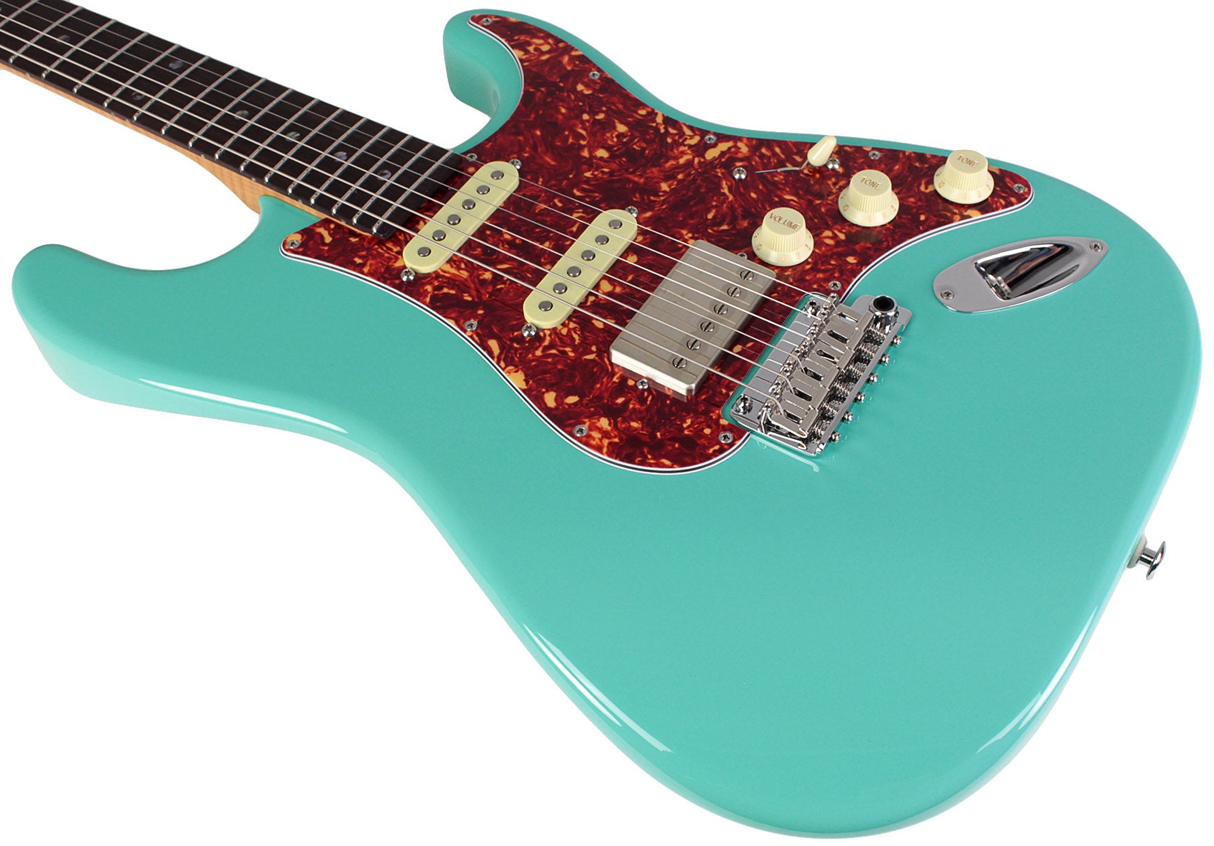 Suhr Select Classic S HSS Guitar, Roasted Flamed Neck, Seafoam