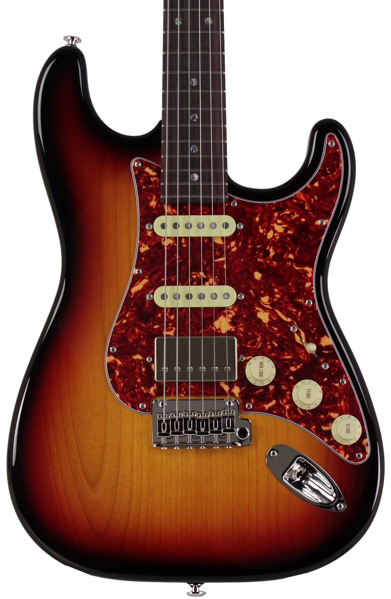 Suhr Select Classic S HSS Guitar, Roasted Flamed Neck, 3-Tone