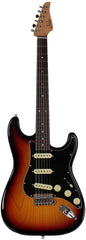 Suhr Select Classic S Guitar, Roasted Flamed Neck, 3-Tone Burst, Rosewood