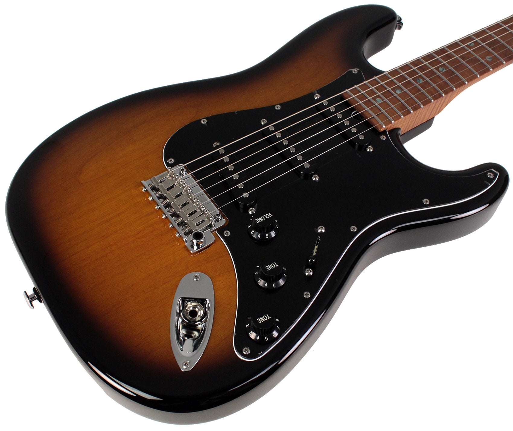 Suhr Select Classic S Guitar, Roasted Flamed Neck, 2-Tone Tobacco