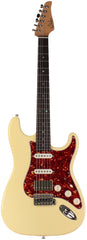 Suhr Select Classic S HSS Guitar, Roasted Flamed Neck, Vintage White, Rosewood