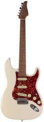 Suhr Select Classic S Guitar, Roasted Flamed Neck, Olympic White, Maple
