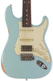Suhr Select Classic S Antique HSS Guitar, Roasted Flamed Neck, Sonic Blue, Rosewood
