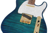 Suhr Classic T Deluxe Guitar, Limited Edition, Aqua Blue Burst