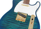 Suhr Classic T Deluxe Guitar, Limited Edition, Aqua Blue Burst