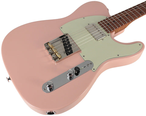 Suhr Classic T HS Roasted Select Guitar, Flamed, Maple, Shell Pink
