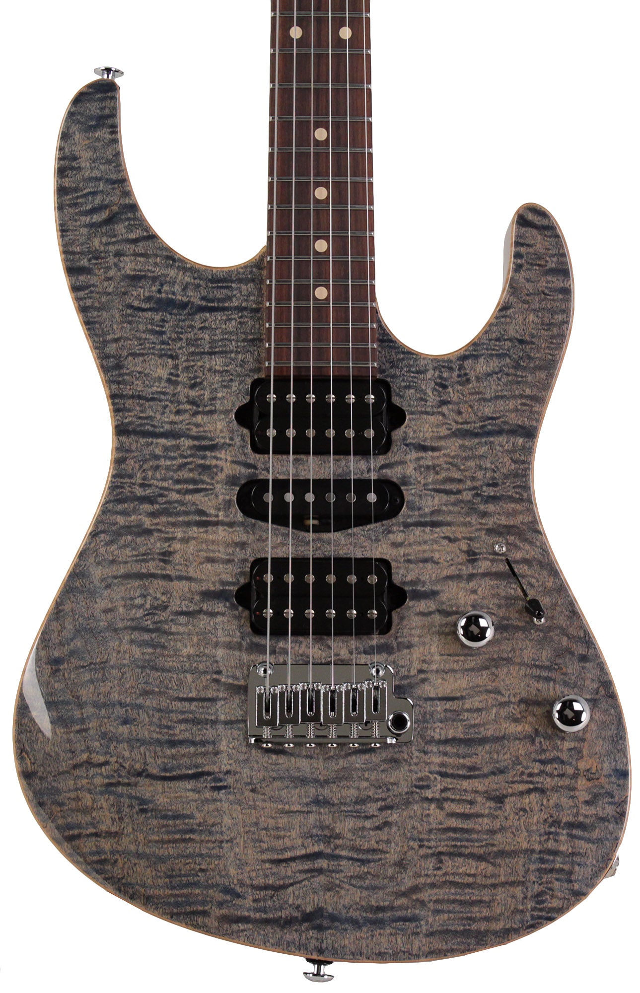 Suhr Modern Plus Guitar, Trans Blue Denim Slate, Pau Ferro