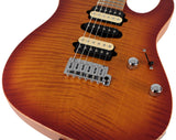 Suhr Limited Modern Satin Flame Guitar, Honey Burst, Hardshell Case