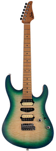 Suhr Limited Modern Satin Flame Guitar, Island Burst, Hardshell Case