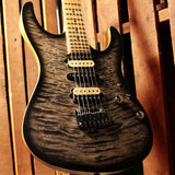 Suhr Limited Modern Satin Flame Guitar, Trans Charcoal Burst, Hardshell Case