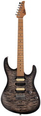 Suhr Limited Modern Satin Flame Guitar, Trans Charcoal Burst, Hardshell Case