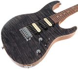 Suhr Modern Select Guitar, Quilted Maple, Trans Charcoal