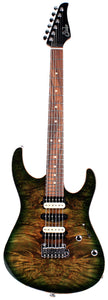 Suhr Modern Select Mahogany Guitar, Trans Green, Burl