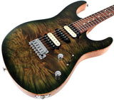 Suhr Modern Select Mahogany Guitar, Trans Green, Burl