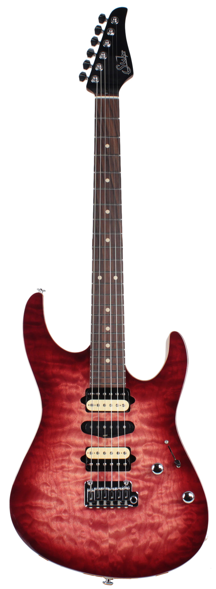 Suhr Modern Select Guitar, Quilted Maple, Trans Wine | Humbucker Music
