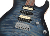 Suhr Modern Select Guitar, Quilted Maple, Trans Whale Blue Burst