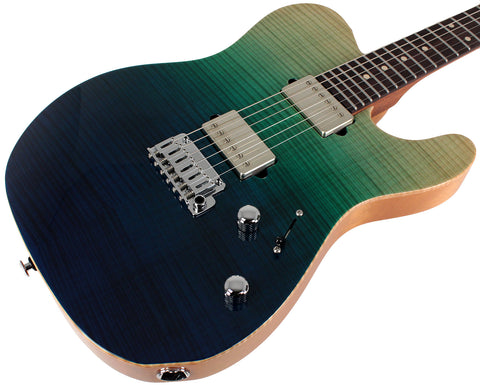 Suhr Select Modern T Mahogany Guitar, Aqua Blue Gradient