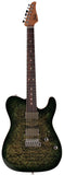 Suhr Select Modern T Mahogany Guitar, Faded Trans Green Burst Burl