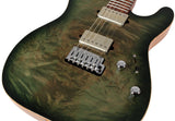 Suhr Modern T Select Guitar, Faded Trans Green Burst Burl