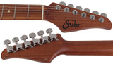 Suhr Modern T Select Guitar, Faded Trans Green Burst Burl