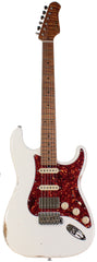 Suhr Select Classic S Antique HSS Guitar, Roasted Flamed Neck, Olympic White, Maple