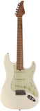 Suhr Select Classic S Guitar, Roasted Flamed Neck, Olympic White, Maple