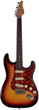 Suhr Select Classic S Guitar, Roasted Flamed Neck, 3-Tone Burst, Rosewood