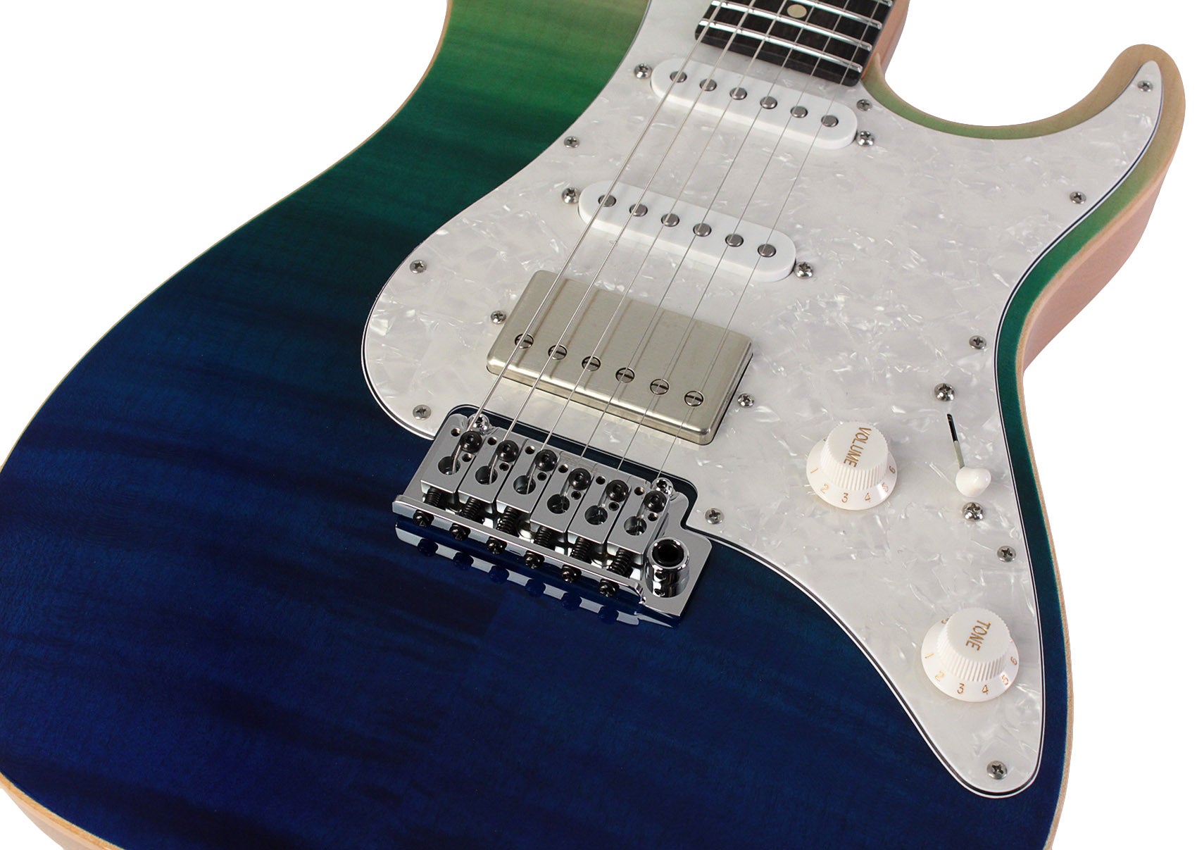 Suhr Select Standard Plus Mahogany Guitar, Aqua Blue Gradient