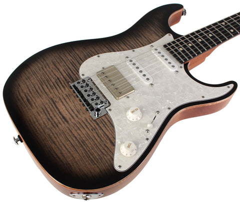 Suhr Select Standard Plus Mahogany Guitar, Trans Charcoal Burst